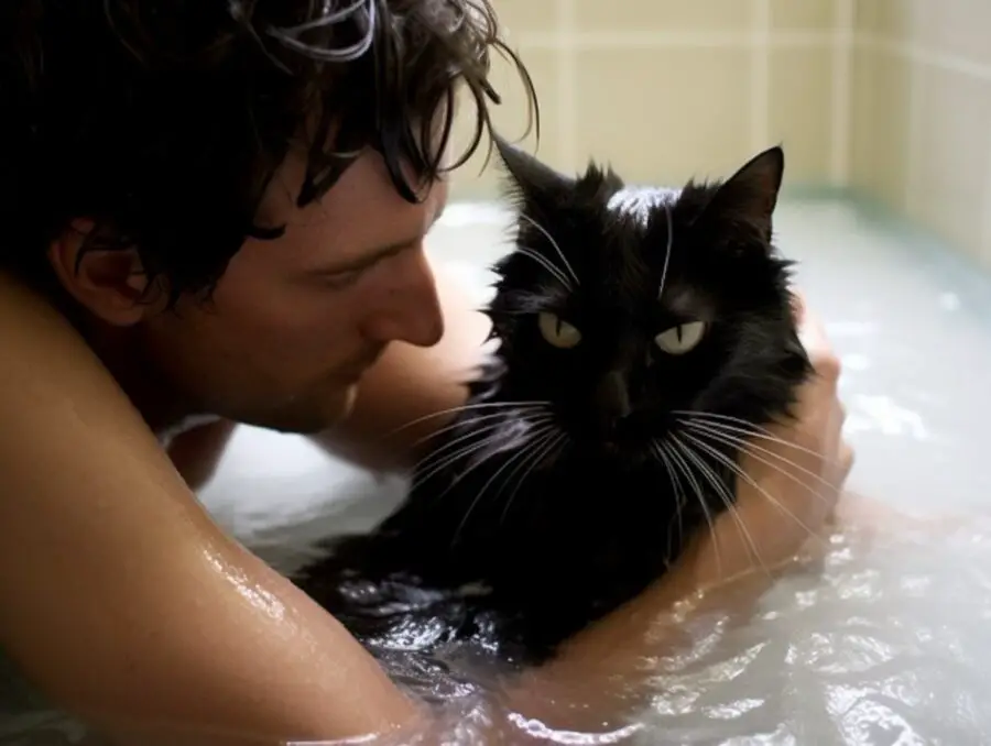 Bathe a cat