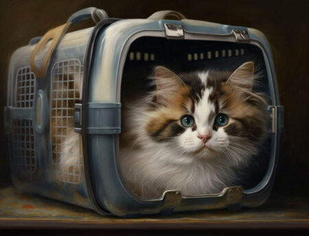 Cat in a carrier