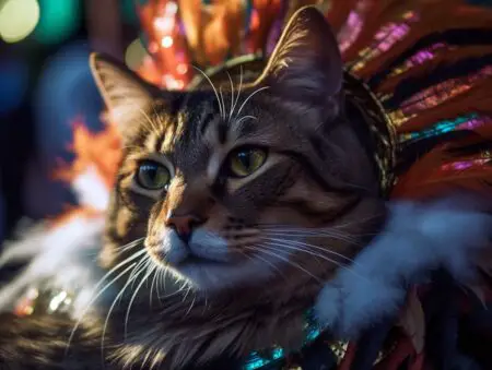 Cat, side view, Carnival in Brazil