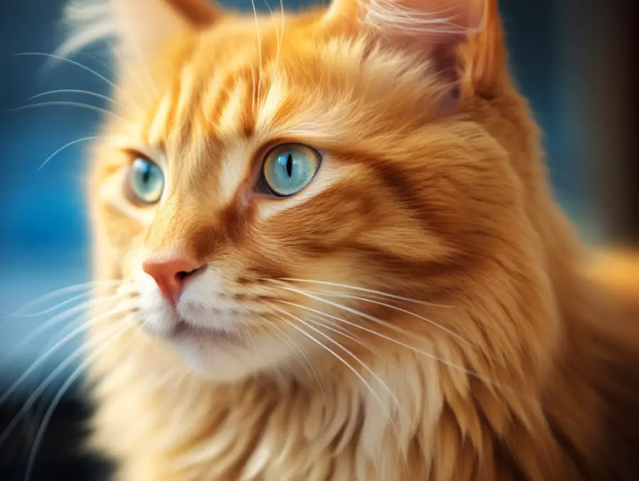 Orange cat with blue eyes